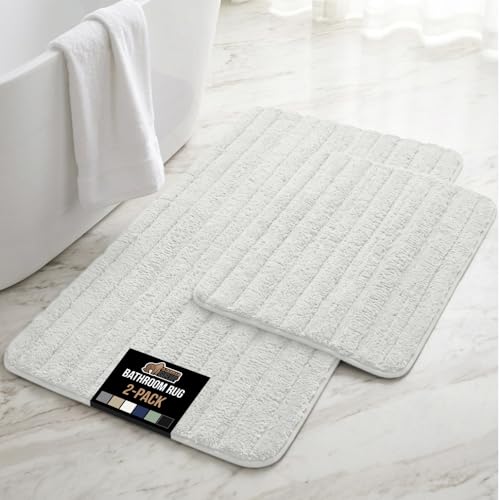 Gorilla Grip Memory Foam Bath Mats - Soft, Absorbent, Machine Washable, 24x16 & 30x18