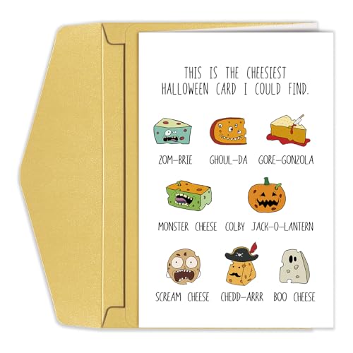 Funny Cheese Pun Halloween Greeting Card for Cheese Lovers