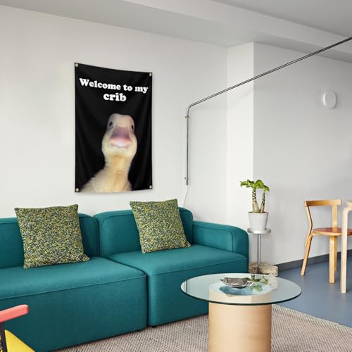 Welcome to My Crib Duck Flag - Funny 2x3 Ft Polyester Garden Flag