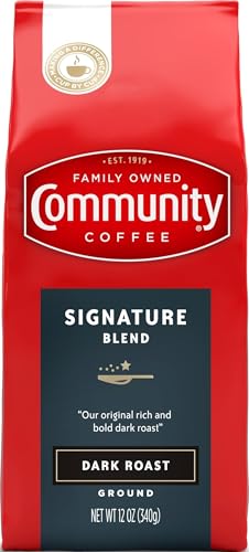 Community Coffee Signature Blend, Dark Roast Ground Coffee, 12 Ounce