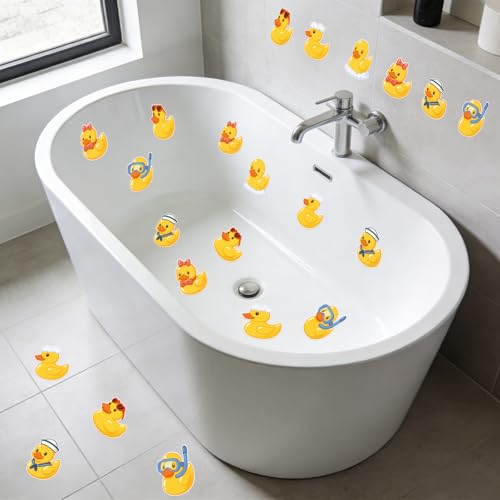 24pcs Duck Non-Slip Bathtub Stickers - Waterproof Shower Floor Decals