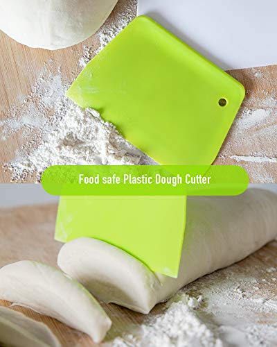 2PCS Flexible Dough Scraper Set - Food Safe Plastic Kitchen Tools