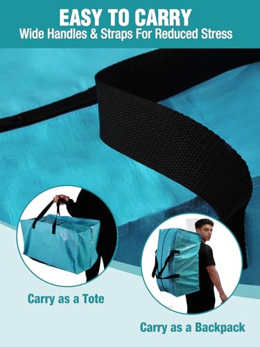 Blue WORKPRO 4-Pack Extra Large Moving Storage Bags with Backpack Straps