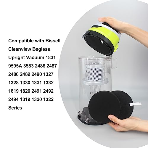 Bissell Vacuum Filter Replacement (2 Pack) - Compatible with Cleanview Models
