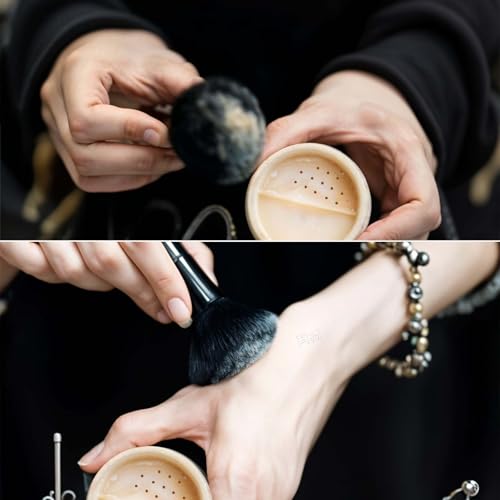 4 Pcs Refillable Loose Powder Containers, Plastic Travel Powder Compact with Rotatable Sifter
