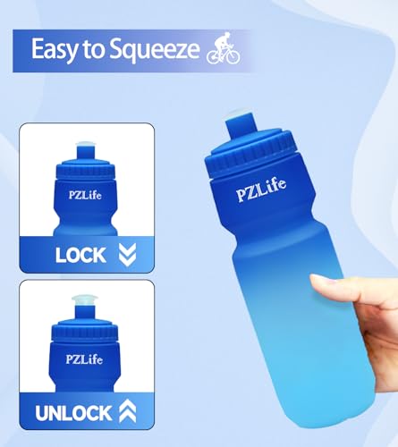 PZLife 24oz BPA-Free Bike Water Bottle with Pull Top Lid