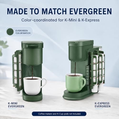 STORAGENIE Coffee Pod Holder for Keurig - Evergreen, 2 Pack (10 Pods)