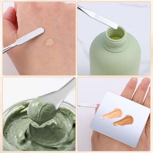 4-Piece Stainless Steel Makeup & Skincare Spatula Set for Foundation Mixing