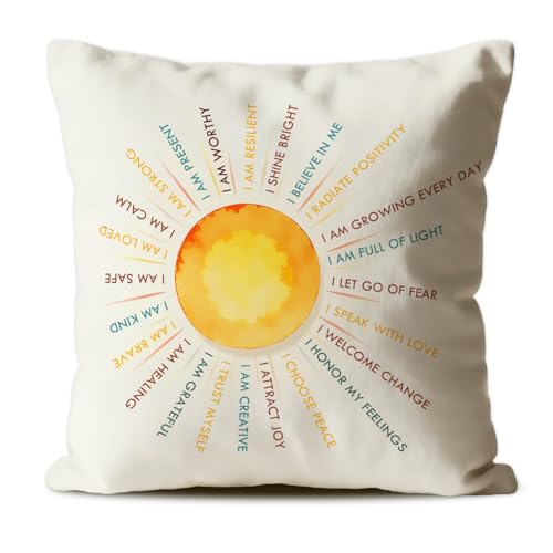 Sunshine1 Colorful Mental Health Throw Pillow Cover - 18x18 Inches