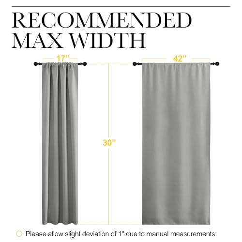 NICETOWN Silver Grey Blackout Curtains 42" x 30" - Rod Pocket, 2 Panels