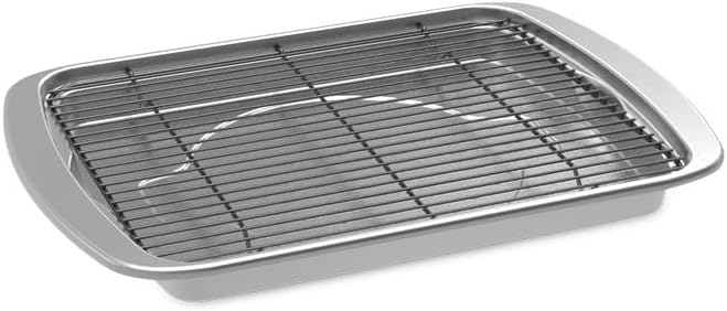 Nordic Ware Oven Crisp Baking Tray Set - 2-Piece Natural Aluminum for Air Frying & Baking | 17 x 12 Inches