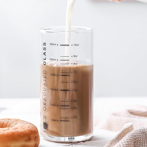 10 oz Borosilicate Glass Measuring Cup for Coffee, Milk & Juice