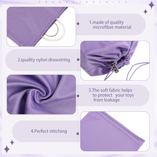 Hillban 6 Pcs Silk Drawstring Toy Storage Bags Set - MLXL, Purple