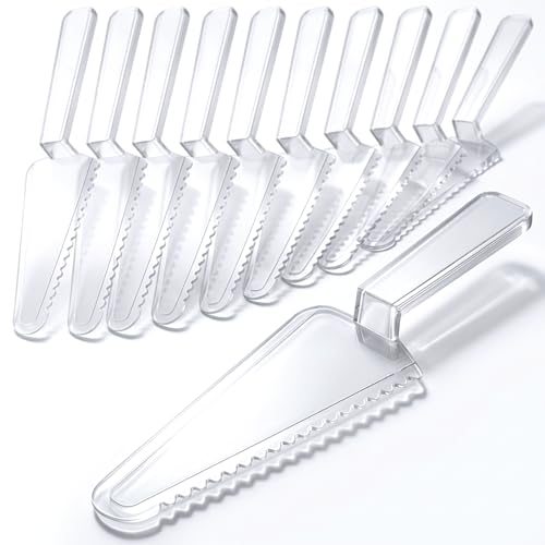 12 Pcs Plastic Cake Cutters - Disposable Pie Slicers for Events