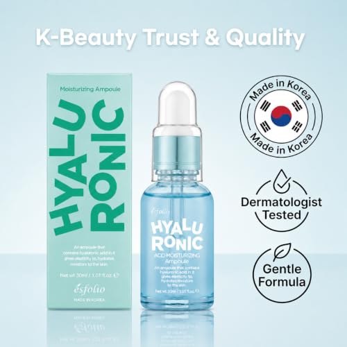 Esfolio Hyaluronic Moisture Ampoule 30ml – Hydrating Korean Face Serum for Sensitive Skin