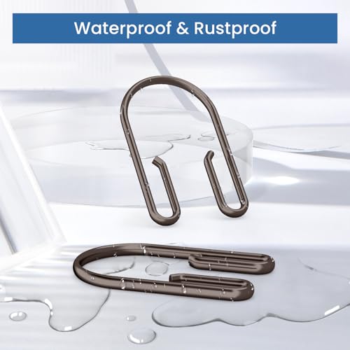Rust-Resistant Double Shower Curtain Hooks - Set of 12