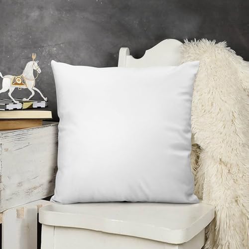 Customizable Text & Image Pillow Case - 18x18in Solid White