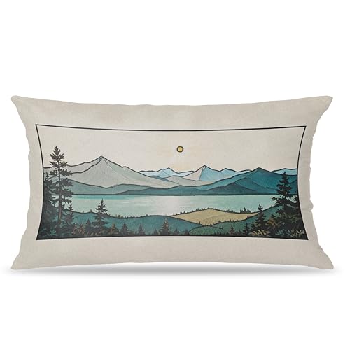 FITIE Lake Landscape Pillow Covers-01 12x20 Double-Sided Nature Throw Pillowcase for Couch & Bed