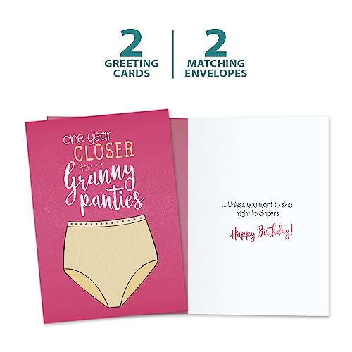Granny Panties Birthday Cards - 2 Eco-Friendly 5"x7" Cards