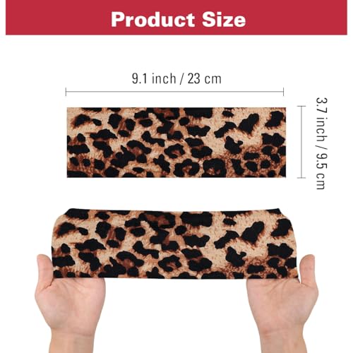 Leopard Headband for Women 2 Pcs Elastic Animal Print Hair Bands
