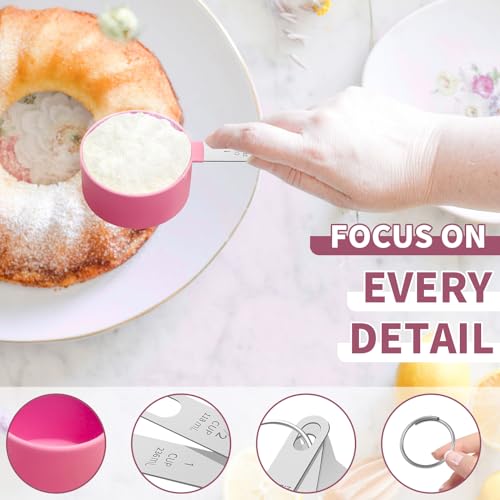 Stainless Steel Measuring Cups and Spoons Set - 8 Sizes, Nesting Design
