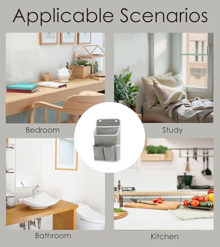 Hanging Wall Organizer with Pockets for Home & Office - Grey