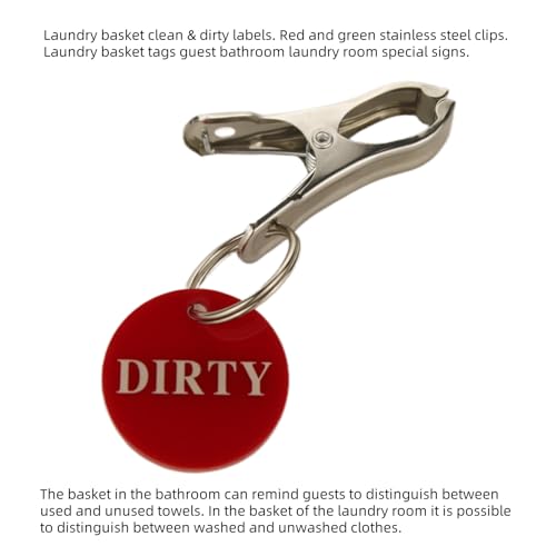 Clean & Dirty Laundry Basket Clip Signs - Green & Red 2-Piece Set