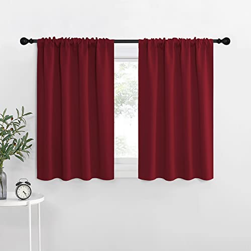 NICETOWN Burgundy Blackout Curtains - 42" x 36" Thermal Drapes, 2 Panels
