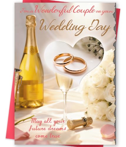 Missonemi Wedding Card for Bride and Groom, 5x7 Inch Couple Greeting Card
