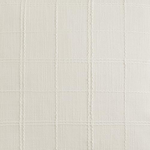ZeeMart 18x18 Ivory Checked Throw Pillow Covers, Set of 2 Farmhouse Grid