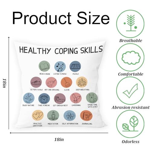 LNOKRIM 18x18 Inch Therapist Pillow Cover - Calming Corner Cushion, Style 003