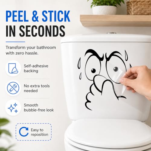 Veloshine Toilet Lid Decals - Reusable Abstract Animal Bathroom Stickers