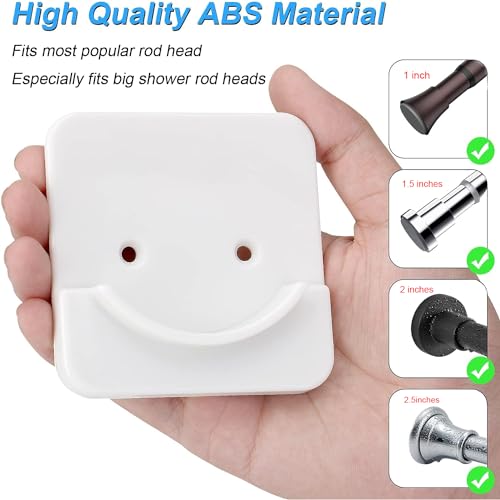 ICERO Shower Curtain Rod Holders - No Drill, Strong Adhesive, 2 Pack