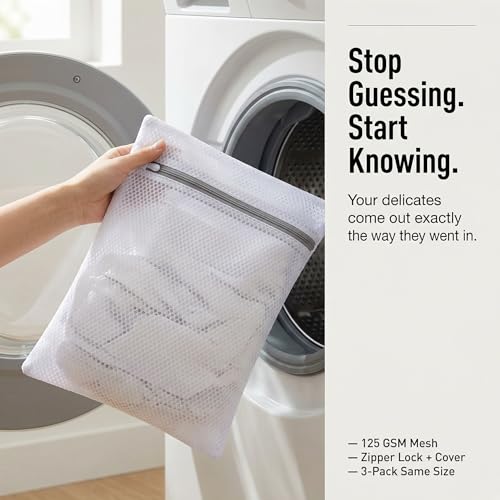 BESAXA Mesh Laundry Bags for Delicates - 3 Pack, 12x16 Inches