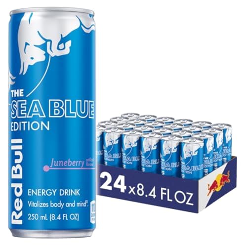 Red Bull Energy Drink, Sea Blue Edition Juneberry, 8.4 Fl Oz (24 Pack)