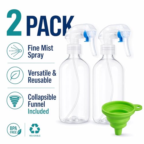 Atdcoek Leakproof Fine Mist Spray Bottle 2 Pack 300ml for Hair and Plants