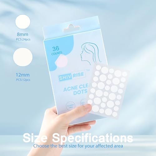 SHIVRISE Hydrocolloid Pimple Patches - Invisible Acne Spot Cover (36 Count)
