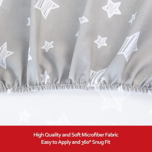 Moonsea 2-Pack Mini Crib Sheets, Stars & Bunny Playard Fitted Sheets