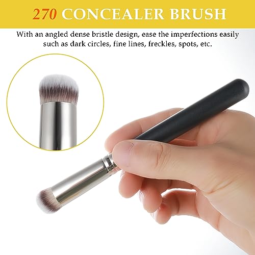 Amaxiu 3-Piece Foundation Contour Brush Set for Liquid Cream and Powder Makeup