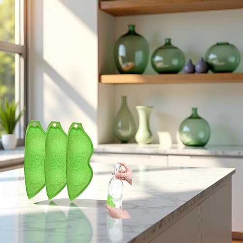 Sluswallow Multipurpose Bean-Shaped Bottle Cleaning Sponges - 3 Pack, Heat Resistant & Reusable