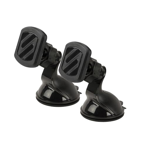 Scosche MagicMount Suction Cup Phone Mount - 2 Pack for Car Dashboard/Windshield, 360° Adjustable Magnetic Holder