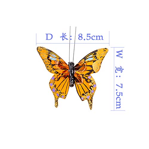Feather Butterfly Picks Set of 12 Floral & Craft Decorations
