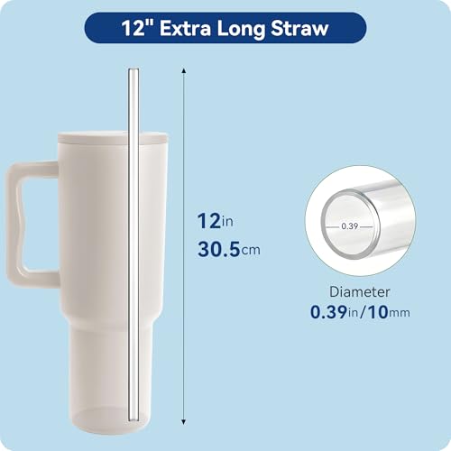 Reusable 12.2" Tritan Straw for Simple Modern 40oz & 50oz Tumblers, BPA-Free, Crystal Clear, Dishwasher Safe