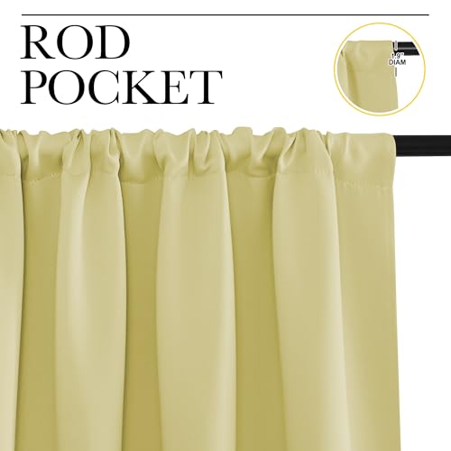 NICETOWN Blackout Curtains - Elegant Paler Yellow Drapes, 70x84