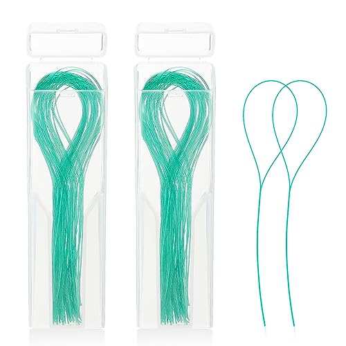 WLLHYF 100 Pcs Dental Floss Threaders for Braces, Bridges, and Implants