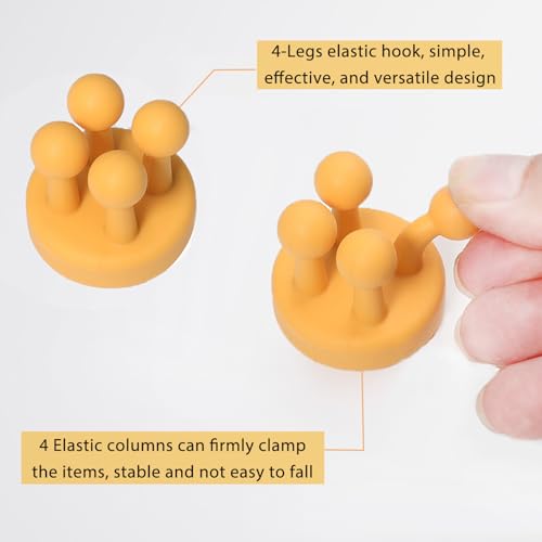 Black Multi-Function Razor Holder for Shower Wall - 6Pcs Silicone Hooks