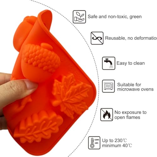 Thanksgiving Silicone Mold Set - 2 Piece Pumpkin & Leaf Molds