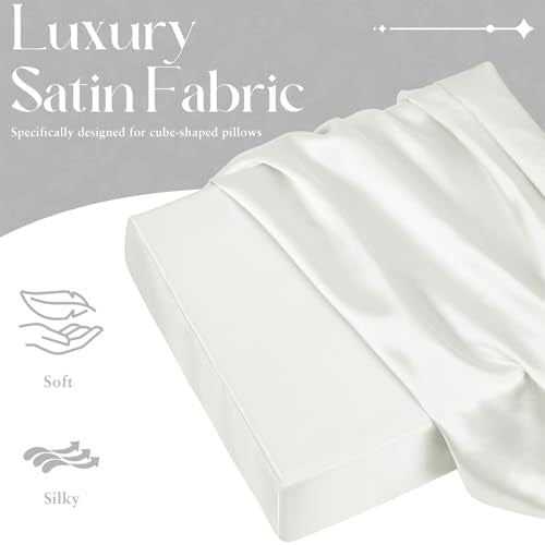 VACVELT Satin Cube Pillowcase for Side Sleepers - 24"x12"x5.5"