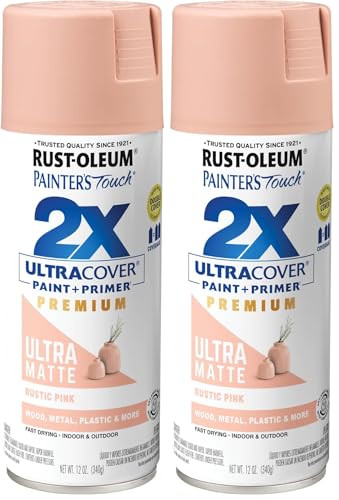 Rust-Oleum Painter's Touch 2X Ultra Cover Spray Paint, Rustic Pink, 2 Pack