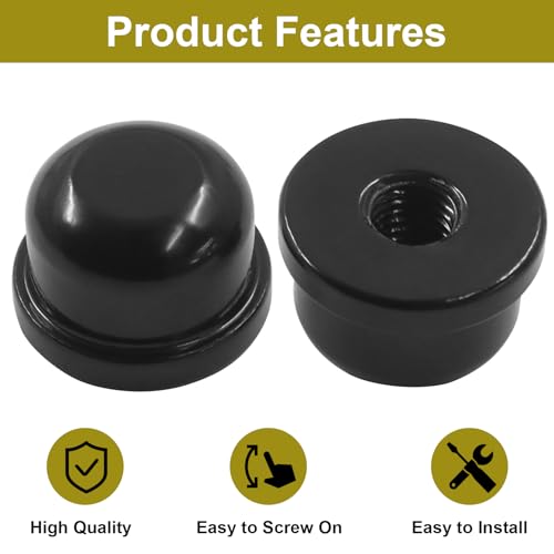 OSVJE Solid Black Lamp Finials 2 Pack - 1/2 Inch Tall 1/4-27 Thread for Shade Holder Harp
